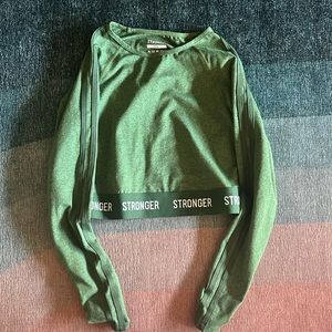 Stronger, long sleeve crop workout top, size S